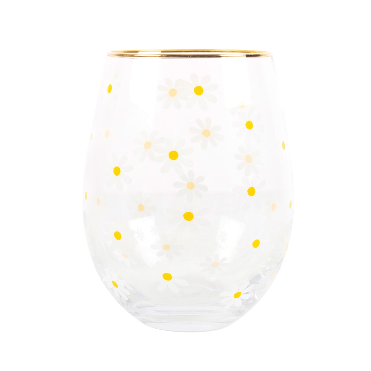 Vaso Margaritas con Borde Dorado