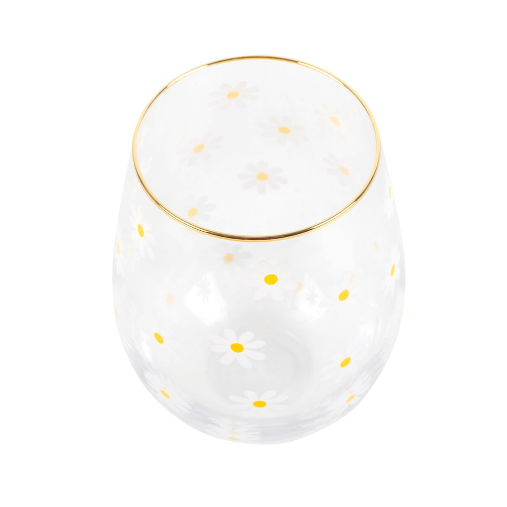 Vaso Margaritas con Borde Dorado