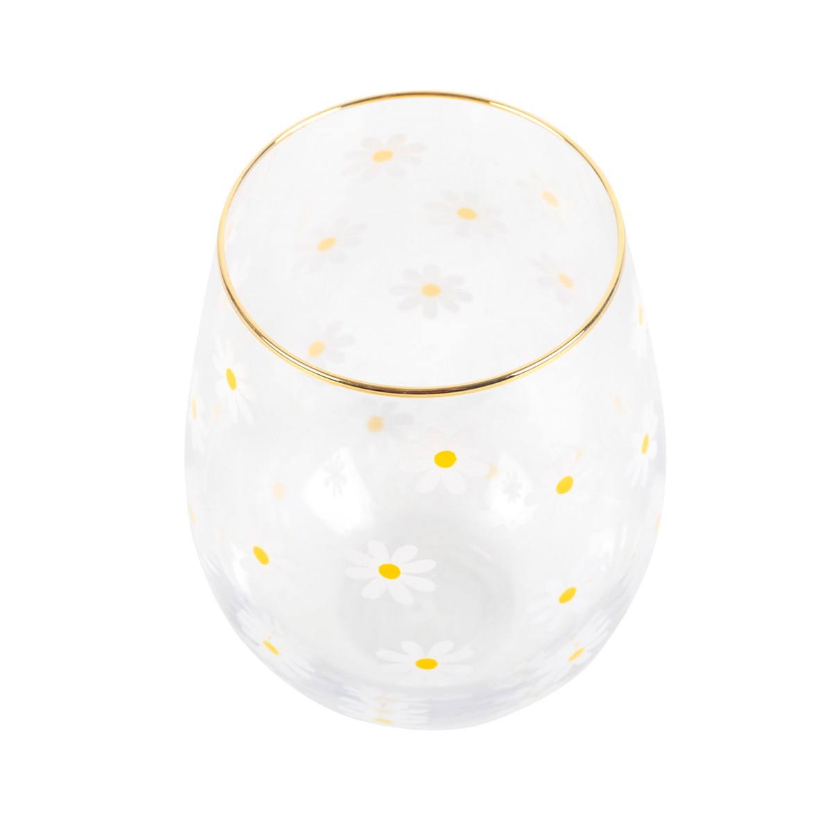 Vaso Margaritas con Borde Dorado