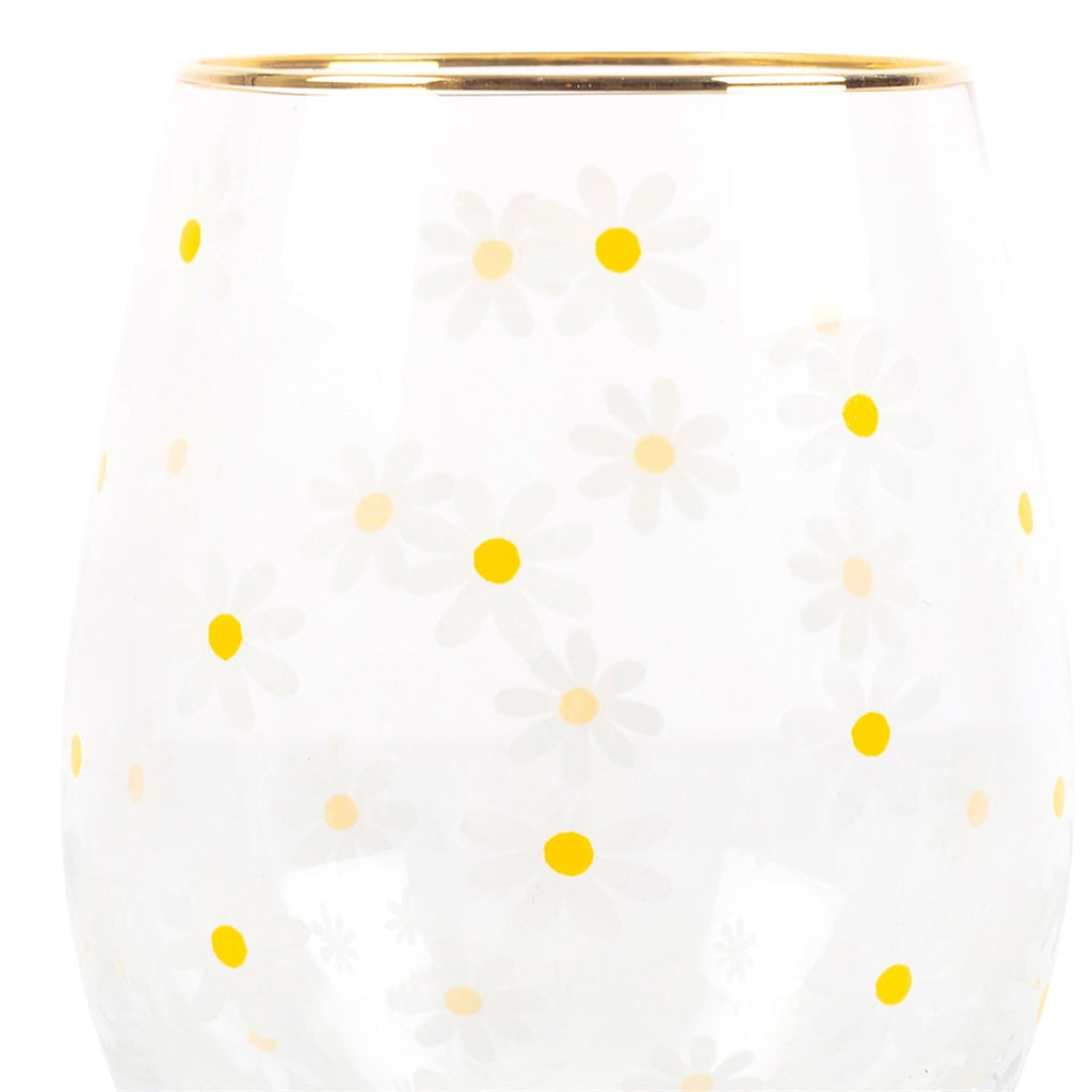 Vaso Margaritas con Borde Dorado