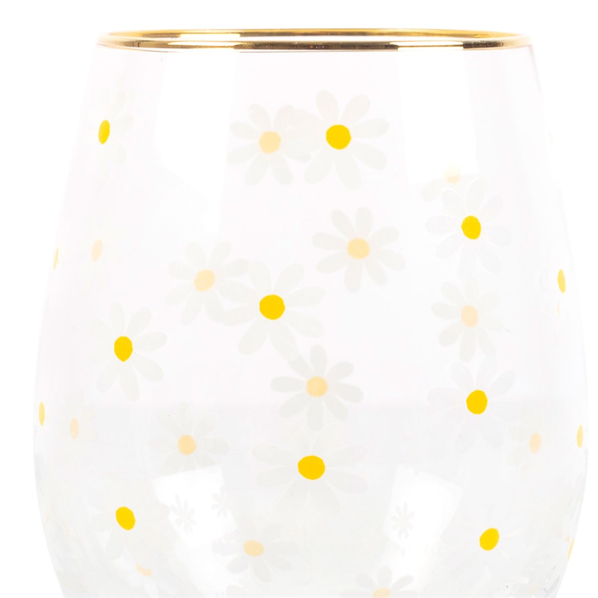 Vaso Margaritas con Borde Dorado