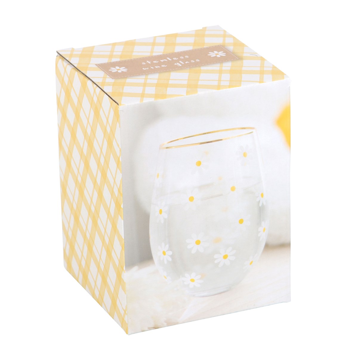 Vaso Margaritas con Borde Dorado